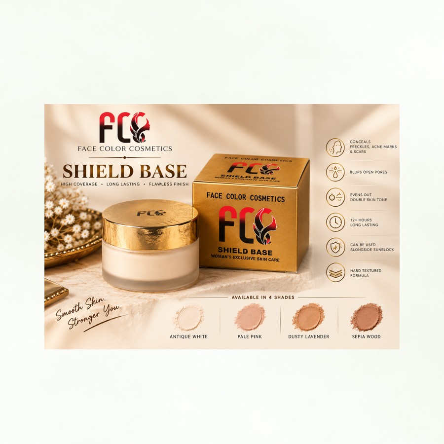 FCC Shield Base – High Coverage Face Base | 12+ Hours Long Lasting | Pore Blurring Makeup Base